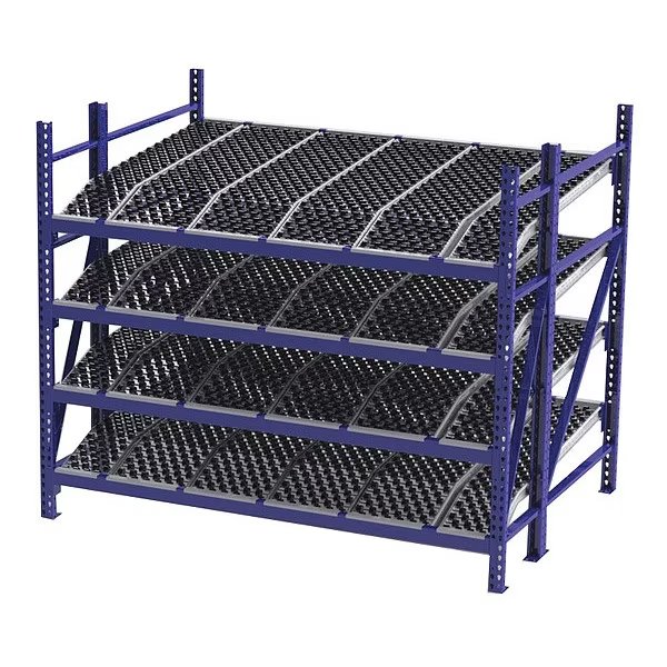 Starter Gravity Flow Rack, 72 in D, 96 in W, 4 Shelves, UNEX ROLLER RACK, Mfr# RR99K2W8X6-S
