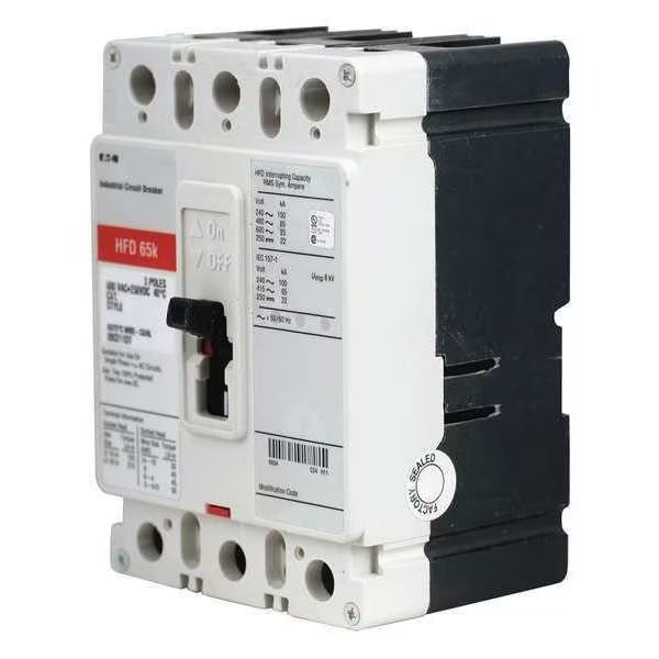 Molded Case Circuit Breaker, 25 A, 600V AC, 3 Pole, Free Standing Mounting Style, HFD Series, EATON, Mfr# HFD3025