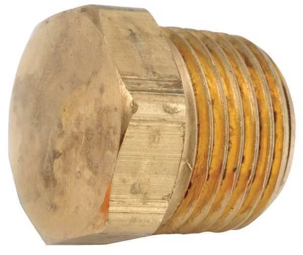 Brass Hex Head Plug, MNPT, 1/4