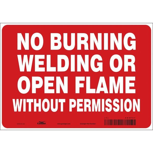 Safety Sign, 7 in Height, 10 in Width, Vinyl, Vertical Rectangle, English, 469F41, CONDOR, Mfr# 469F41