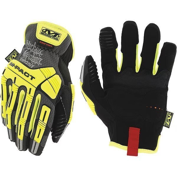 Hi-Vis Mechanics Gloves, L, Yellow, Padded, Trek Dry(R)/TPR, MECHANIX WEAR, Mfr# SMC-C91-010