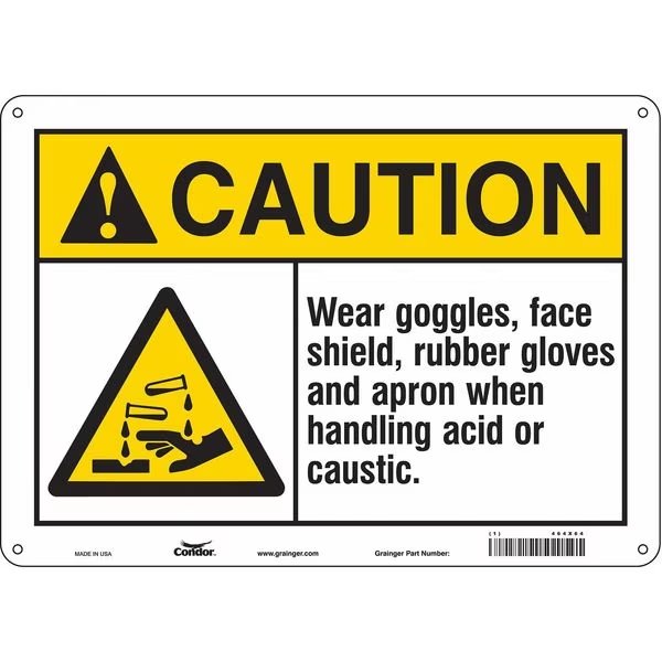 Safety Sign, 10 in Height, 14 in Width, Aluminum, Horizontal Rectangle, English, 464X64, CONDOR, Mfr# 464X64
