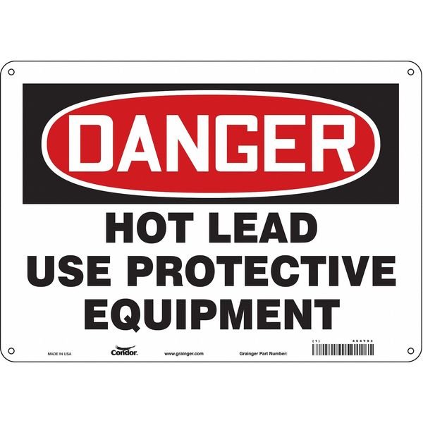 Safety Sign, 10 in Height, 14 in Width, Aluminum, Horizontal Rectangle, English, 464Y93, CONDOR, Mfr# 464Y93