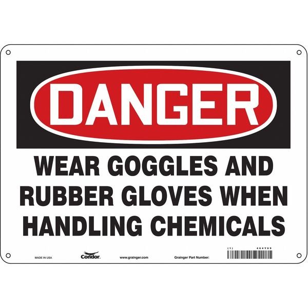 Safety Sign, 10 in Height, 14 in Width, Aluminum, Horizontal Rectangle, English, 464Y69, CONDOR, Mfr# 464Y69