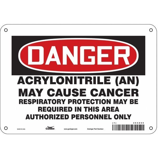 Safety Sign, 7 in Height, 10 in Width, Aluminum, Vertical Rectangle, English, 464Z05, CONDOR, Mfr# 464Z05