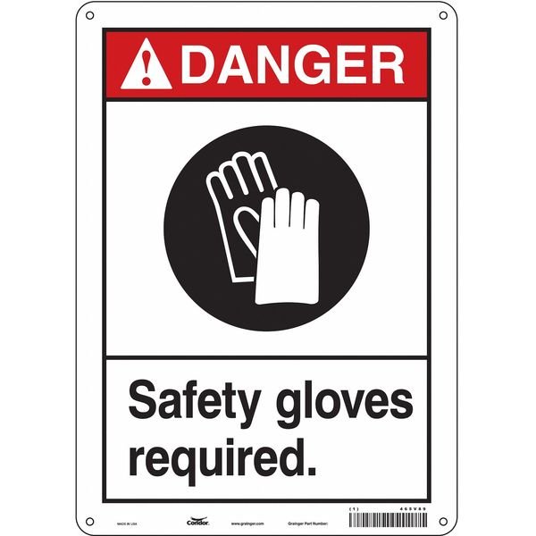 Safety Sign, 14 in Height, 10 in Width, Aluminum, Vertical Rectangle, English, 465V89, CONDOR, Mfr# 465V89
