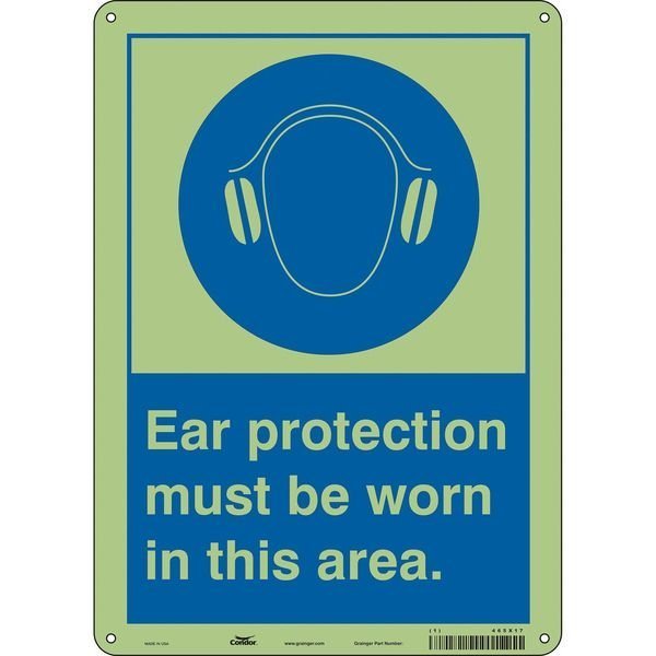Safety Sign, 14 in Height, 10 in Width, Polyethylene, Vertical Rectangle, English, 465X17, CONDOR, Mfr# 465X17
