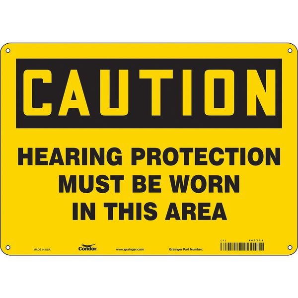 Safety Sign, 10 in Height, 14 in Width, Polyethylene, Horizontal Rectangle, English, 465Y23, CONDOR, Mfr# 465Y23