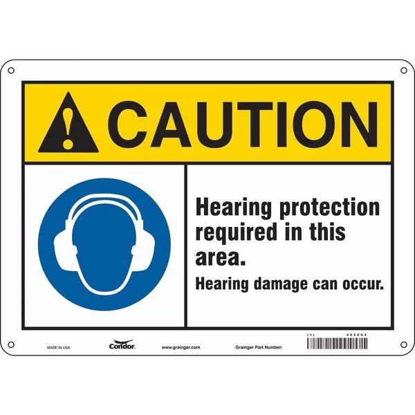 Safety Sign, 10 in Height, 14 in Width, Aluminum, Horizontal Rectangle, English, 465Z64, CONDOR, Mfr# 465Z64