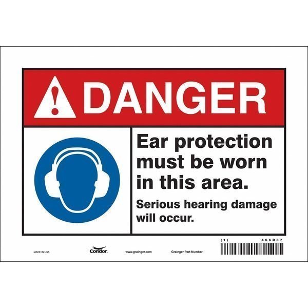 Safety Sign, 7 in Height, 10 in Width, Vinyl, Vertical Rectangle, English, 466D87, CONDOR, Mfr# 466D87