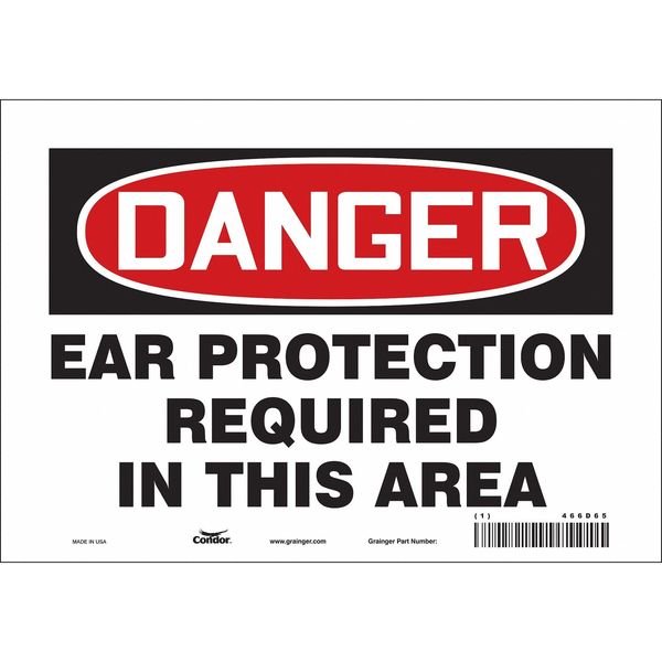 Safety Sign, 7 in Height, 10 in Width, Vinyl, Vertical Rectangle, English, 466D65, Condor, Mfr#: 466D65