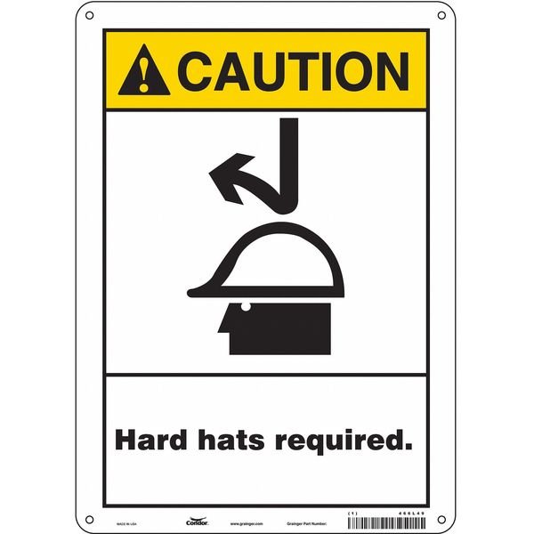 Safety Sign, 14 in Height, 10 in Width, Polyethylene, Vertical Rectangle, English, 466L49, Condor, Mfr#: 466L49