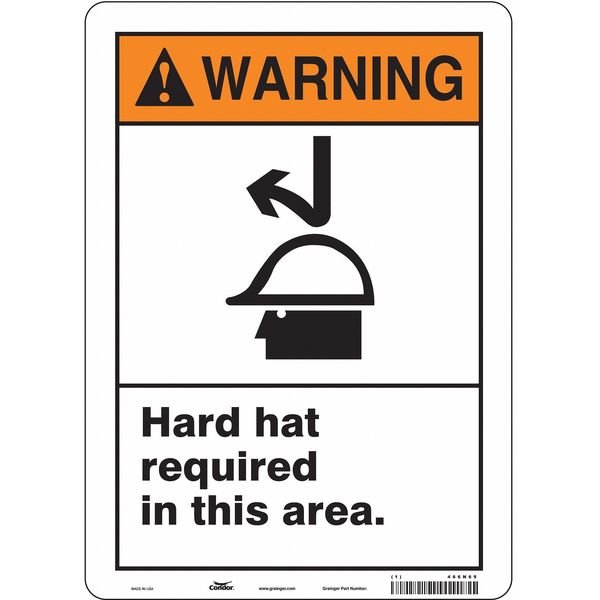 Safety Sign, 14 in Height, 10 in Width, Polyethylene, Vertical Rectangle, English, 466N69, CONDOR, Mfr# 466N69