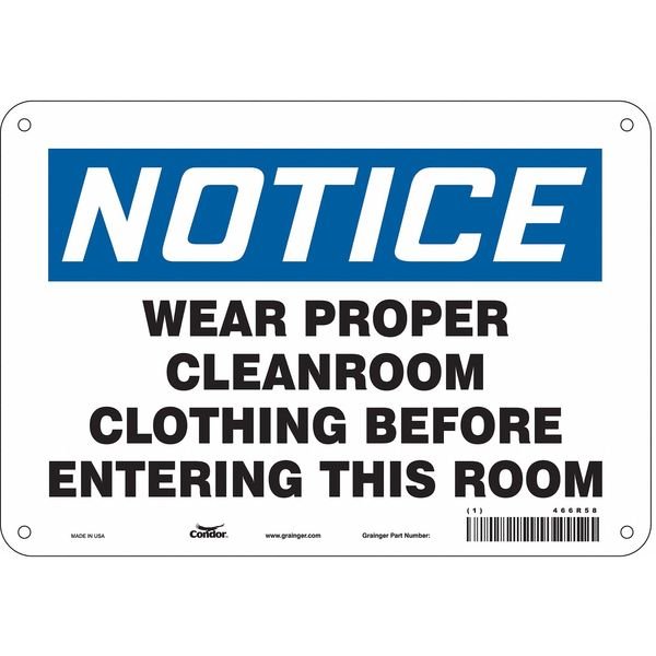 Safety Sign, 7 in Height, 10 in Width, Aluminum, Vertical Rectangle, English, 466R58, CONDOR, Mfr# 466R58