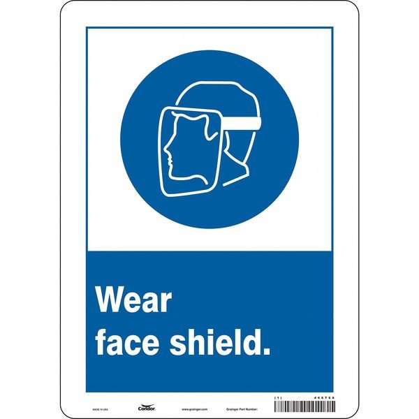 Safety Sign, 14 in Height, 10 in Width, Vinyl, Vertical Rectangle, English, 466T68, Condor, Mfr#: 466T68