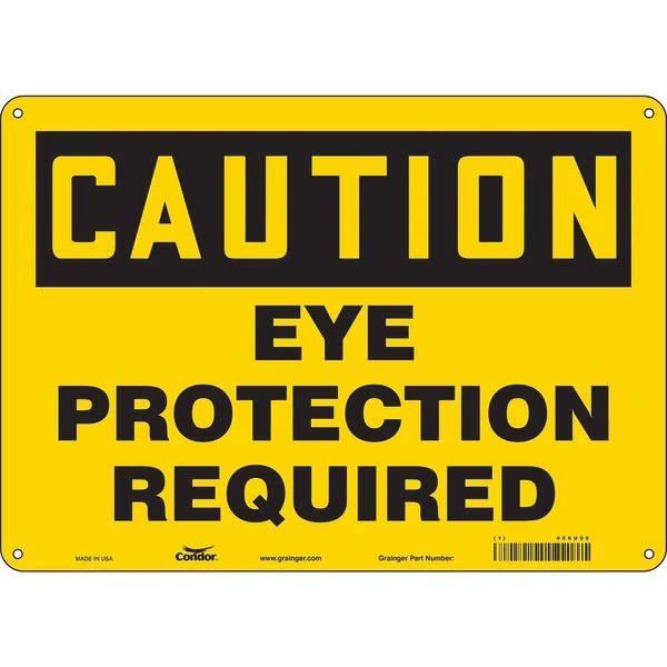 Safety Sign, 10 in Height, 14 in Width, Aluminum, Horizontal Rectangle, English, 466U09, CONDOR, Mfr# 466U09