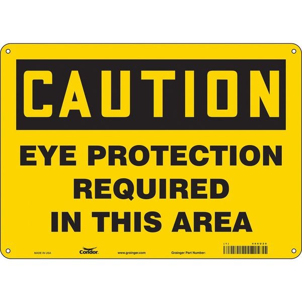 Safety Sign, 10 in Height, 14 in Width, Polyethylene, Horizontal Rectangle, English, 466U20, CONDOR, Mfr# 466U20