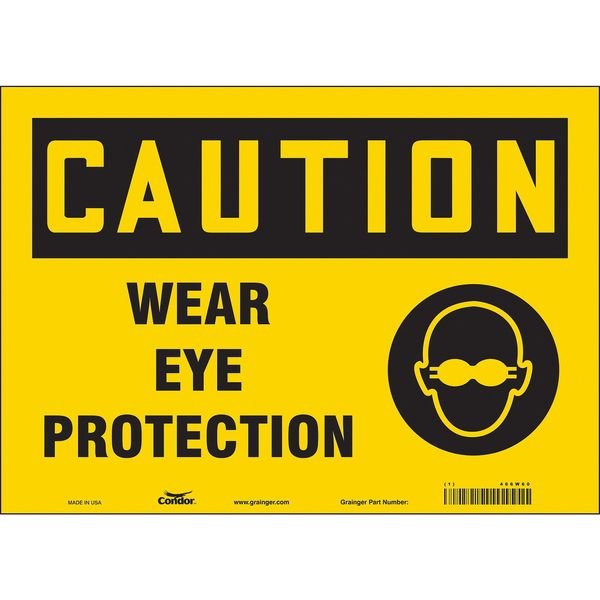 Safety Sign, 10 in Height, 14 in Width, Vinyl, Horizontal Rectangle, English, 466W60, CONDOR, Mfr# 466W60