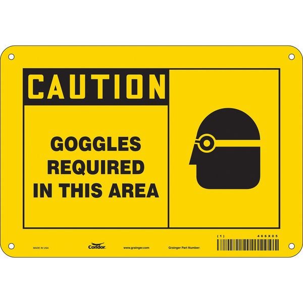 Safety Sign, 7 in Height, 10 in Width, Aluminum, Vertical Rectangle, English, 466X05, CONDOR, Mfr# 466X05