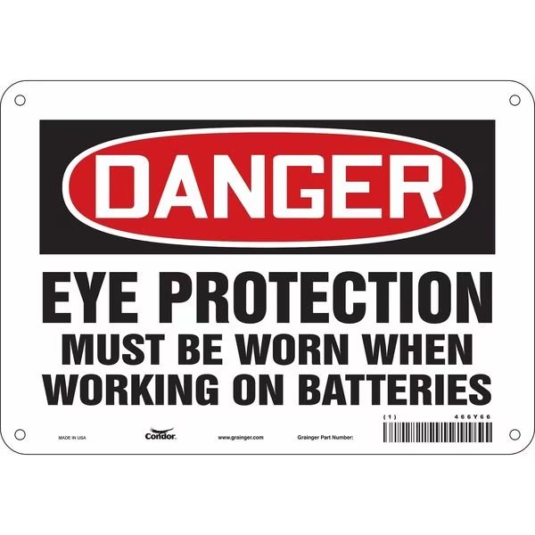 Safety Sign, 7 in Height, 10 in Width, Aluminum, Vertical Rectangle, English, 466Y66, CONDOR, Mfr# 466Y66