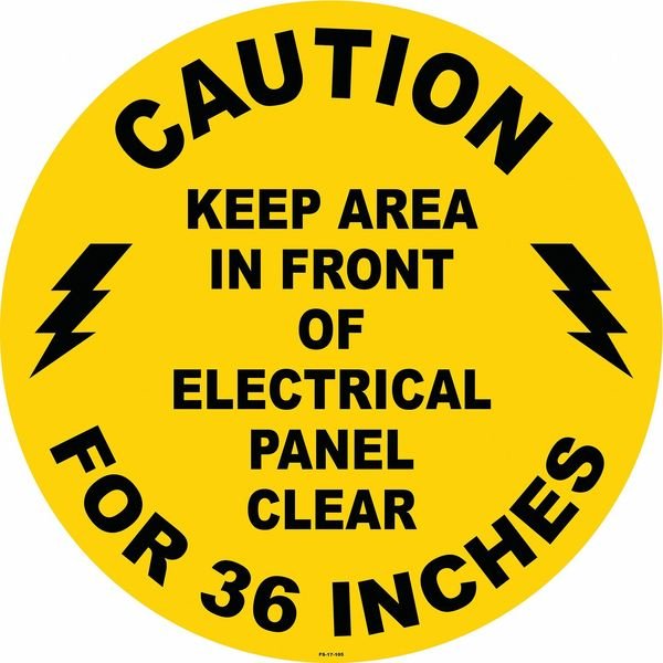 Floor Sign, 17 in H, 17 in W, Vinyl, Circle, English, FS-17-105, STRANCO, Mfr# FS-17-105