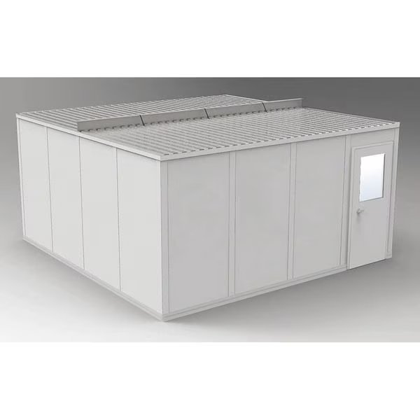 4-Wall Modular In-Plant Office, 8 ft 1 3/4 in H, 16 ft 4 1/2 in W, 16 ft 4 1/2 in D, Gray, Porta-Fab, Mfr#: GS1616G