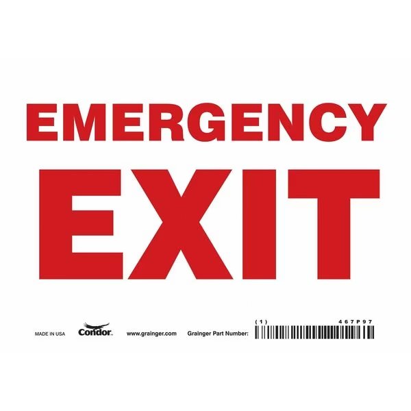 Safety Sign, 5 in x 7 in, Vinyl, CONDOR, Mfr# 467P97