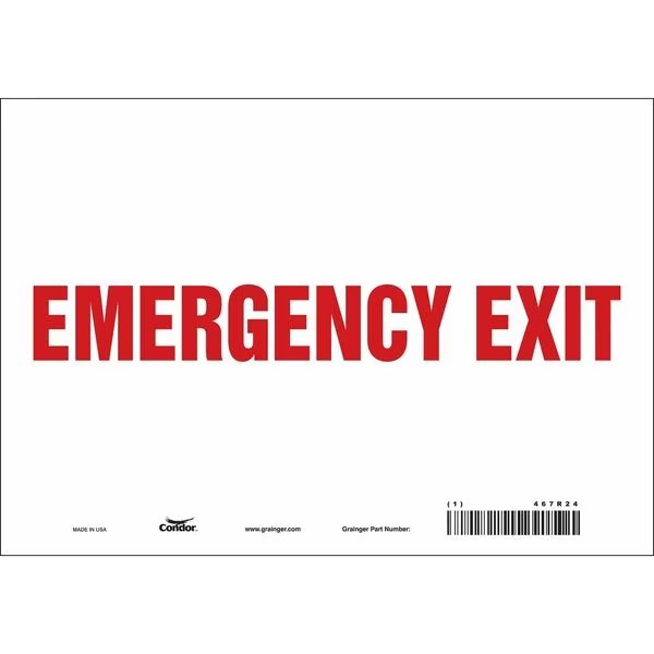 Safety Sign, 7 in x 10 in, Vinyl, CONDOR, Mfr# 467R24