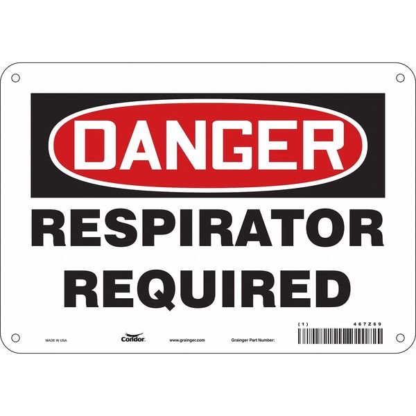 Safety Sign, 7 in Height, 10 in Width, Polyethylene, Vertical Rectangle, English, 467Z69, CONDOR, Mfr# 467Z69