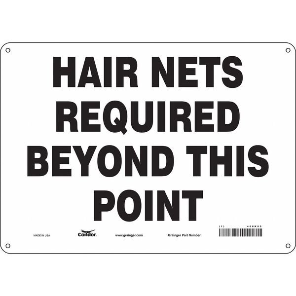 Safety Sign, 10 in Height, 14 in Width, Aluminum, Horizontal Rectangle, English, 468K05, CONDOR, Mfr# 468K05