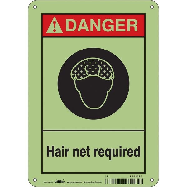 Safety Sign, 10 in Height, 7 in Width, Polyethylene, Horizontal Rectangle, English, 468K28, CONDOR, Mfr# 468K28