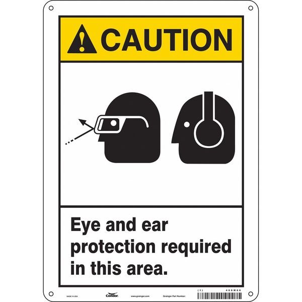 Safety Sign, 14 in Height, 10 in Width, Aluminum, Vertical Rectangle, English, 468M66, CONDOR, Mfr# 468M66