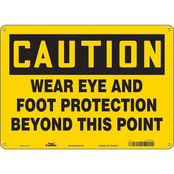 Safety Sign, 10 in Height, 14 in Width, Aluminum, Horizontal Rectangle, English, 468P58, CONDOR, Mfr# 468P58