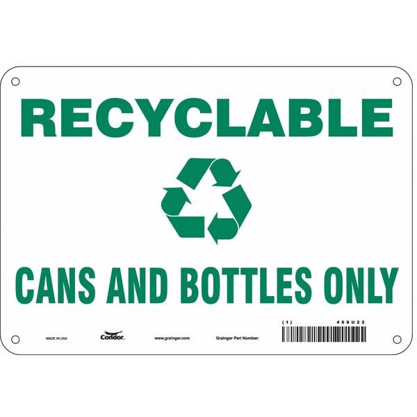 Safety Sign, 7 in Height, 10 in Width, Polyethylene, Vertical Rectangle, English, 468U22, CONDOR, Mfr# 468U22