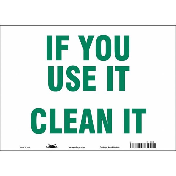Safety Sign, 10 in Height, 14 in Width, Aluminum, Horizontal Rectangle, English, 468X01, CONDOR, Mfr# 468X01