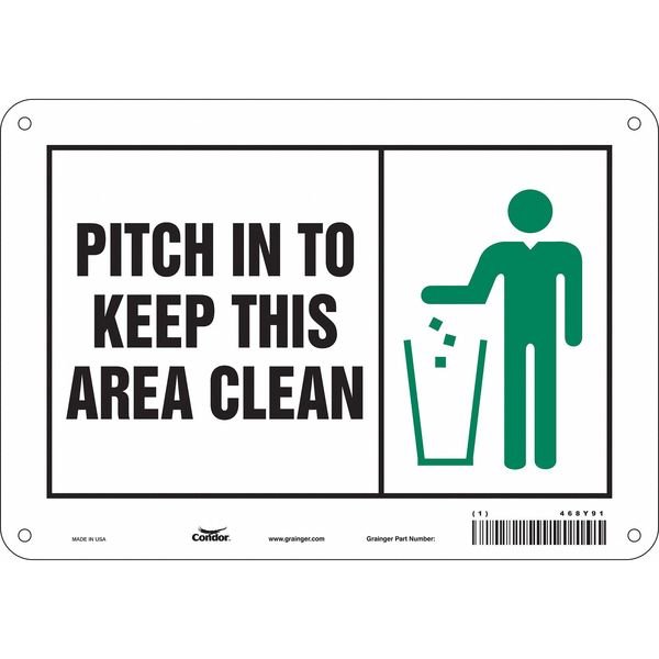 Safety Sign, 7 in Height, 10 in Width, Aluminum, Vertical Rectangle, English, 468Y91, CONDOR, Mfr# 468Y91