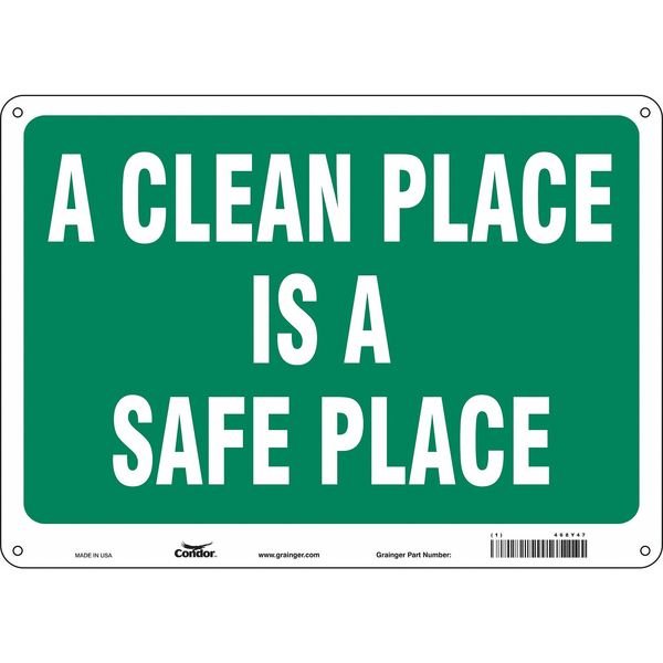 Safety Sign, 10 in Height, 14 in Width, Aluminum, Horizontal Rectangle, English, 468Y47, CONDOR, Mfr# 468Y47