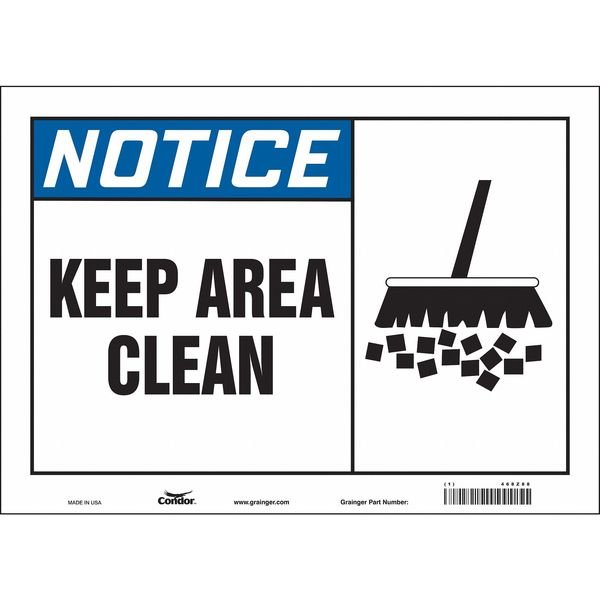 Safety Sign, 10 in Height, 14 in Width, Vinyl, Horizontal Rectangle, English, 468Z88, CONDOR, Mfr# 468Z88