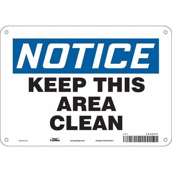 Safety Sign, 7 in Height, 10 in Width, Aluminum, Vertical Rectangle, English, 468Z89, CONDOR, Mfr# 468Z89