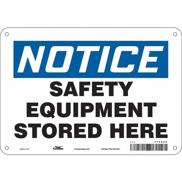 Safety Sign, 7 in Height, 10 in Width, Polyethylene, Vertical Rectangle, English, 479G86, CONDOR, Mfr# 479G86
