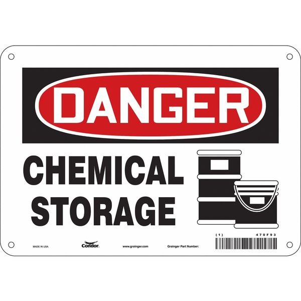 Safety Sign, 7 in Height, 10 in Width, Aluminum, Vertical Rectangle, English, 470F93, CONDOR, Mfr# 470F93
