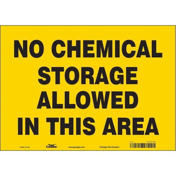 Safety Sign, 10 in Height, 14 in Width, Vinyl, Horizontal Rectangle, English, 470F09, CONDOR, Mfr# 470F09