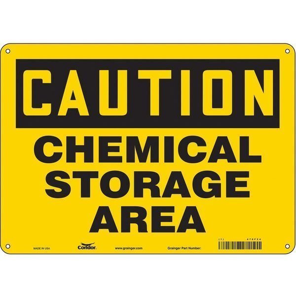 Safety Sign, 10 in Height, 14 in Width, Aluminum, Horizontal Rectangle, English, 470F24, Condor, Mfr#: 470F24