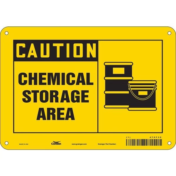Safety Sign, 7 in Height, 10 in Width, Aluminum, Vertical Rectangle, English, 470F30, Condor, Mfr#: 470F30
