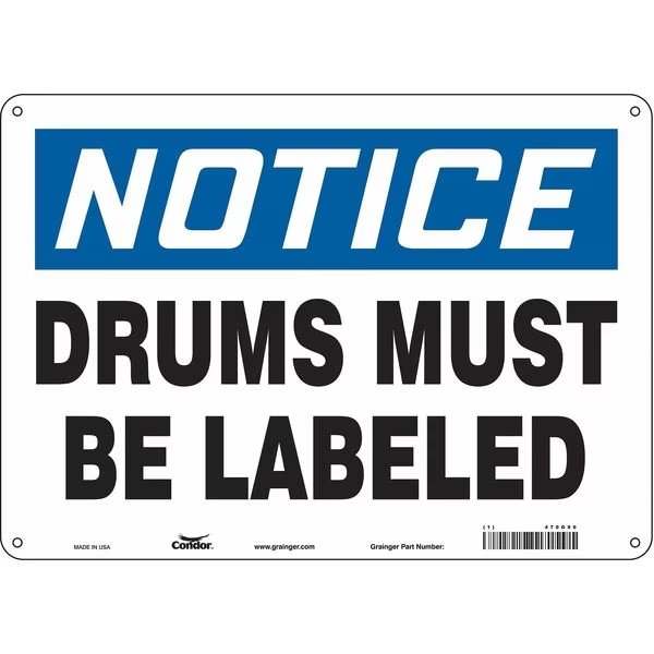 Safety Sign, 10 in Height, 14 in Width, Aluminum, Horizontal Rectangle, English, 470G90, CONDOR, Mfr# 470G90