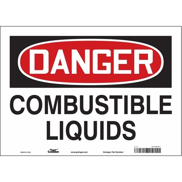 Safety Sign, 10 in Height, 14 in Width, Vinyl, Horizontal Rectangle, English, 470K81, CONDOR, Mfr# 470K81