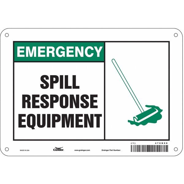 Safety Sign, 7 in Height, 10 in Width, Aluminum, Vertical Rectangle, English, 470N08, CONDOR, Mfr# 470N08