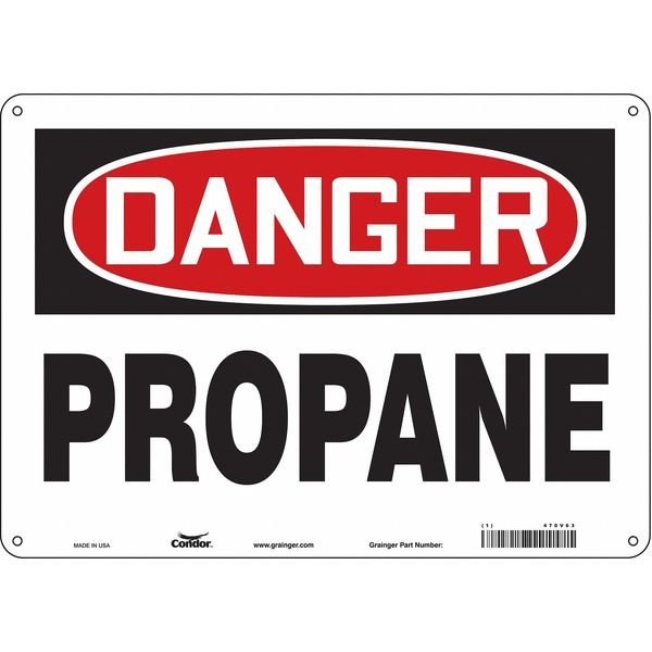 Safety Sign, 10 in Height, 14 in Width, Polyethylene, Horizontal Rectangle, English, 470V63, CONDOR, Mfr# 470V63