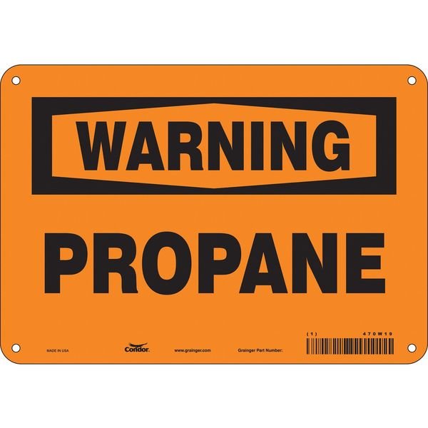 Safety Sign, 7 in Height, 10 in Width, Polyethylene, Vertical Rectangle, English, 470W19, CONDOR, Mfr# 470W19