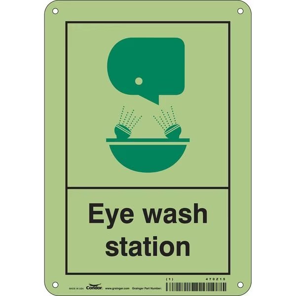 Safety Sign, 10 in Height, 7 in Width, Polyethylene, Horizontal Rectangle, English, 470Z15, CONDOR, Mfr# 470Z15